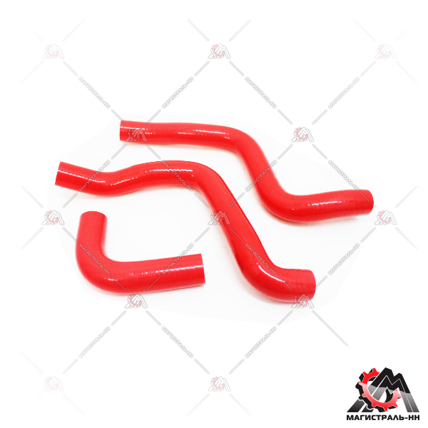 Патрубки радиатора ВАЗ 2170 "Приора" (к-т 3 шт.) красный силикон ПТП