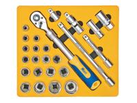 Набор инструмента 1/2" 25 предметов (в ложементе с сумкой) KRAFT