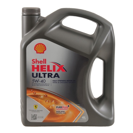 Масло Shell моторное 5W40 Helix Ultra A3/B3, A3/B4, SN/CF 4 л (синтетика)