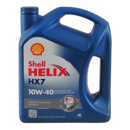 Масло Shell моторное 10W40 Helix HX 7 A3/B3, A3/B4, SN/CF 4л  (полусинтетика)