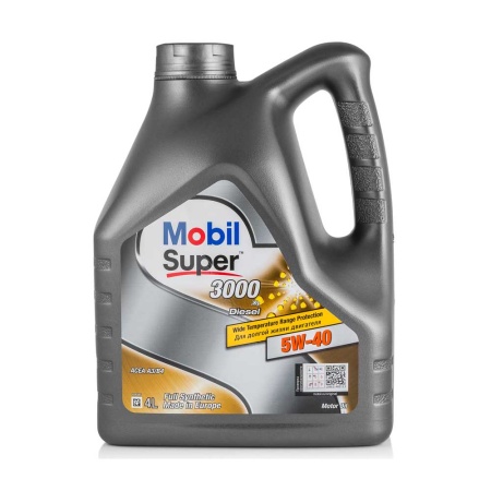 Масло Mobil моторное 5W40 Super 3000 X1 Diezel A3/B3, A3/B4, CF 4 л (синтетика) 152572